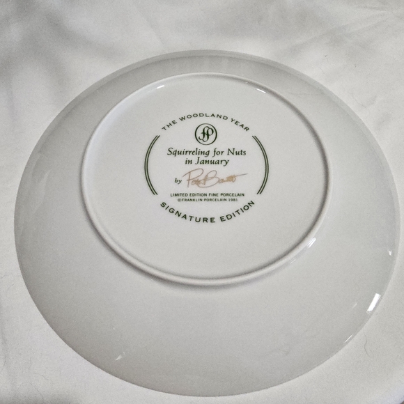 The Woodland Year "Squirreling For Nuts" Collector's Plate by Peter Barrett - Picture 9 of 12